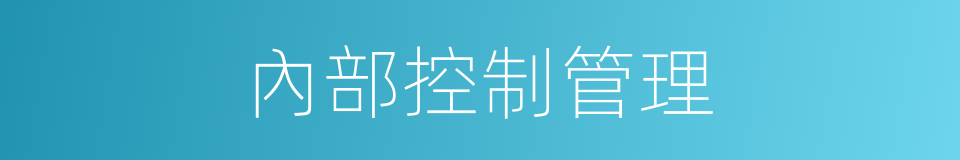 內部控制管理的同義詞