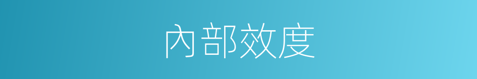 內部效度的同義詞