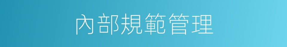 內部規範管理的同義詞