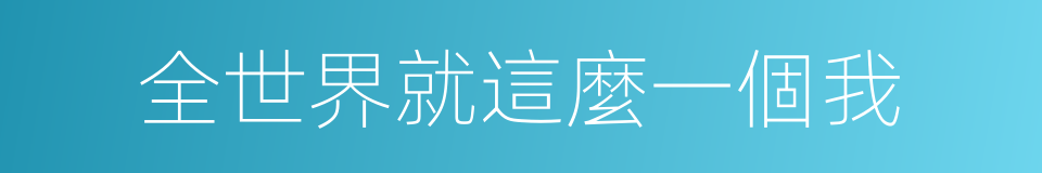 全世界就這麼一個我的同義詞