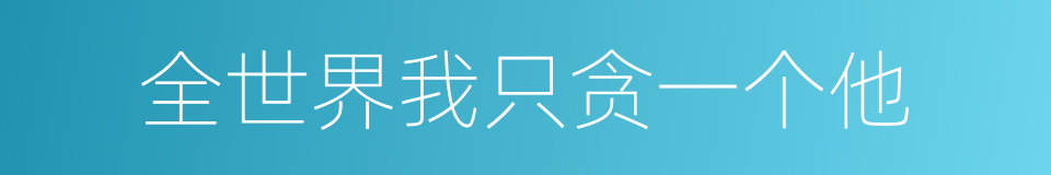 全世界我只贪一个他的同义词