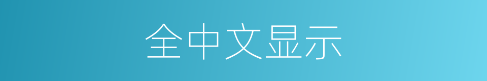 全中文显示的同义词