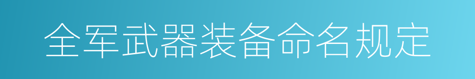 全军武器装备命名规定的同义词