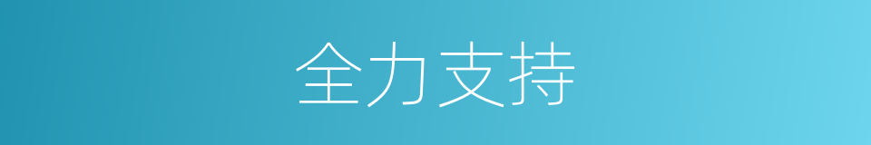 全力支持的意思