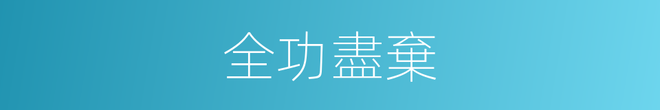 全功盡棄的同義詞