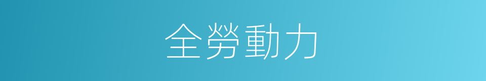 全勞動力的意思