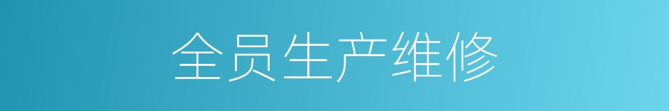 全员生产维修的同义词