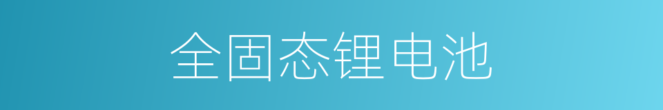 全固态锂电池的同义词