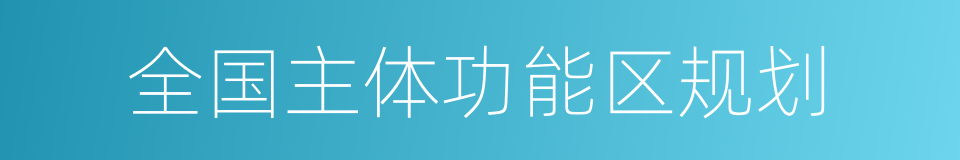 全国主体功能区规划的同义词