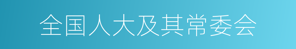 全国人大及其常委会的同义词