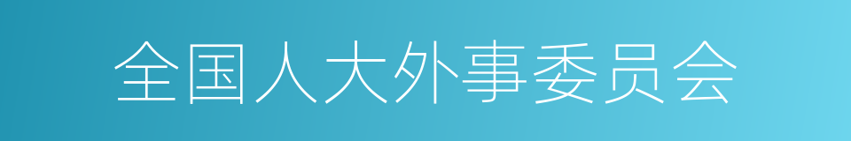 全国人大外事委员会的同义词