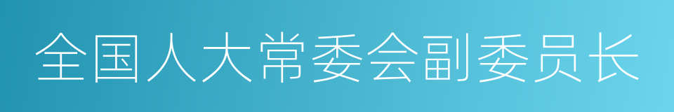 全国人大常委会副委员长的同义词