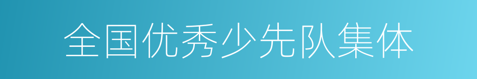 全国优秀少先队集体的同义词