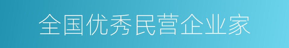 全国优秀民营企业家的同义词