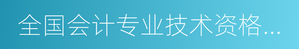 全国会计专业技术资格无纸化考试考场规则的同义词