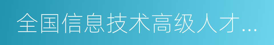 全国信息技术高级人才水平考试的同义词