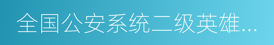 全国公安系统二级英雄模范的同义词