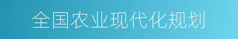 全国农业现代化规划的同义词