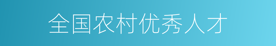 全国农村优秀人才的同义词