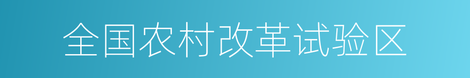 全国农村改革试验区的同义词