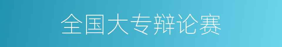 全国大专辩论赛的同义词