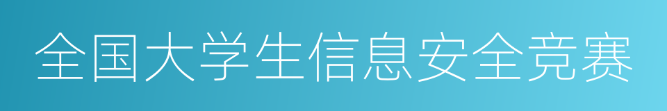 全国大学生信息安全竞赛的同义词