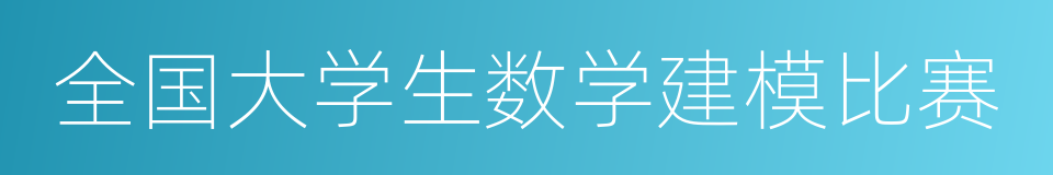 全国大学生数学建模比赛的同义词