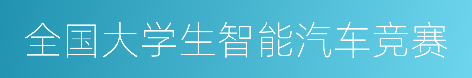 全国大学生智能汽车竞赛的同义词