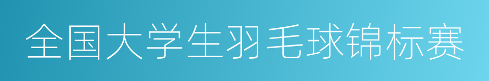 全国大学生羽毛球锦标赛的同义词