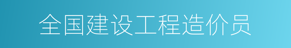 全国建设工程造价员的同义词