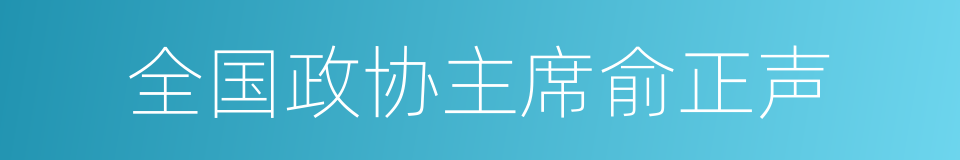 全国政协主席俞正声的同义词