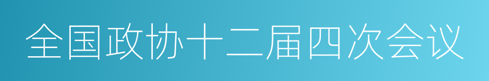 全国政协十二届四次会议的同义词