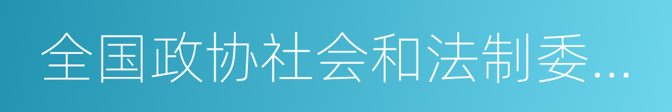 全国政协社会和法制委员会副主任的同义词