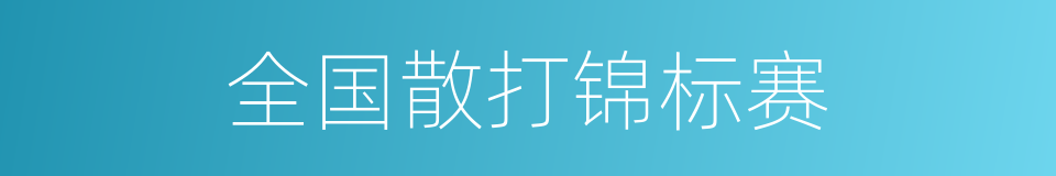 全国散打锦标赛的同义词