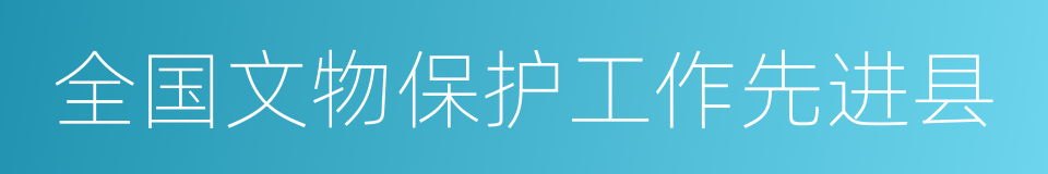 全国文物保护工作先进县的同义词