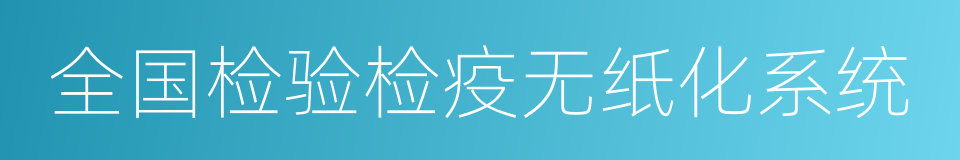 全国检验检疫无纸化系统的同义词