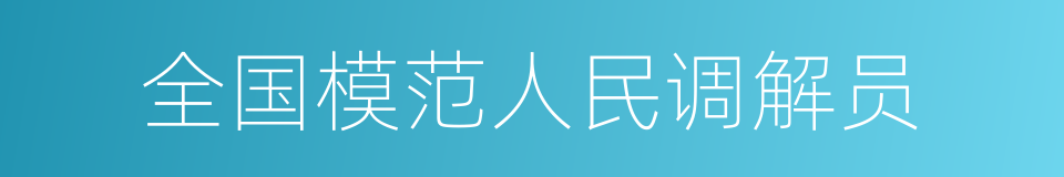 全国模范人民调解员的同义词