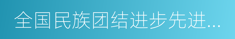 全国民族团结进步先进个人的同义词