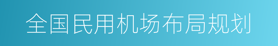 全国民用机场布局规划的同义词