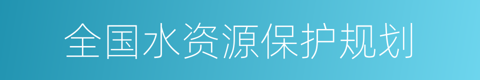 全国水资源保护规划的同义词