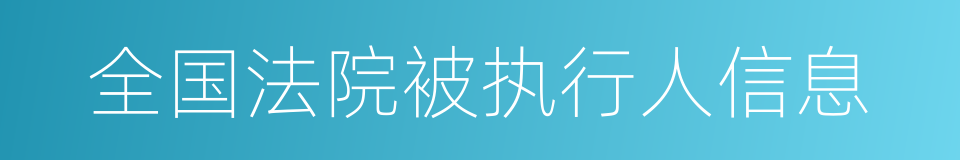 全国法院被执行人信息的同义词