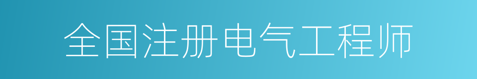 全国注册电气工程师的同义词