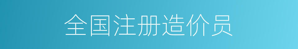 全国注册造价员的同义词