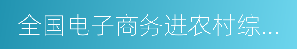 全国电子商务进农村综合示范县的同义词