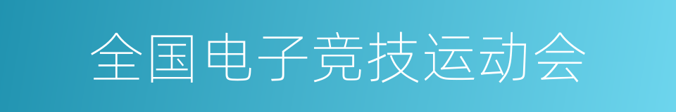 全国电子竞技运动会的同义词