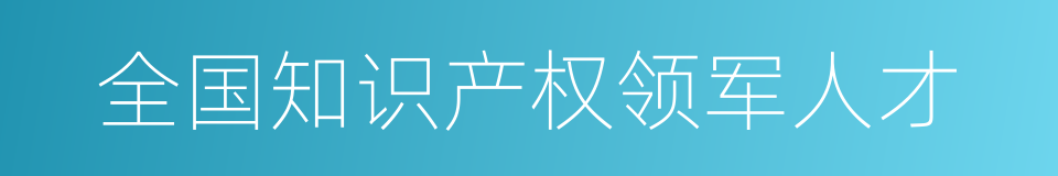 全国知识产权领军人才的同义词