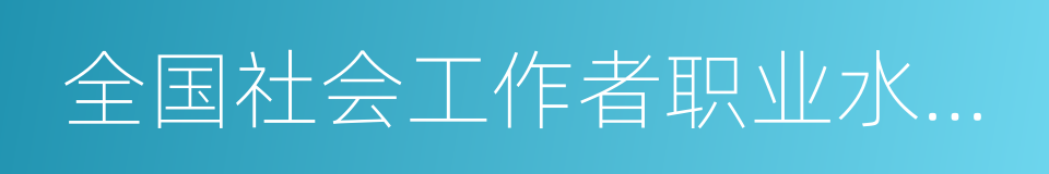 全国社会工作者职业水平考试的同义词