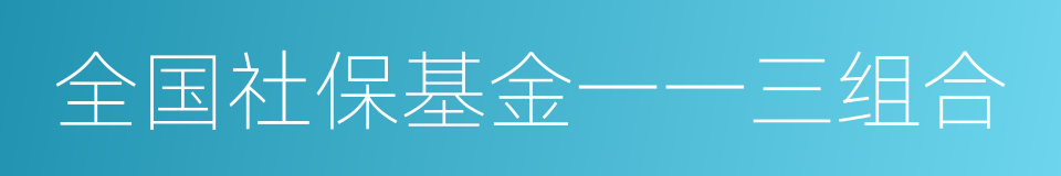 全国社保基金一一三组合的同义词