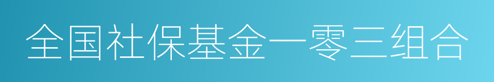 全国社保基金一零三组合的同义词