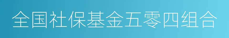 全国社保基金五零四组合的同义词